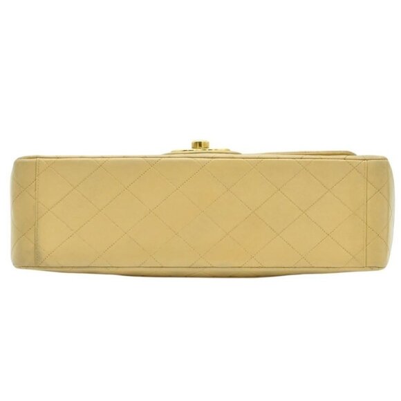 Authentic CHANEL 24K Classic Jumbo Flap Bag Maxi XL Gold Lambskin Chain Shoulder - Picture 10 of 11